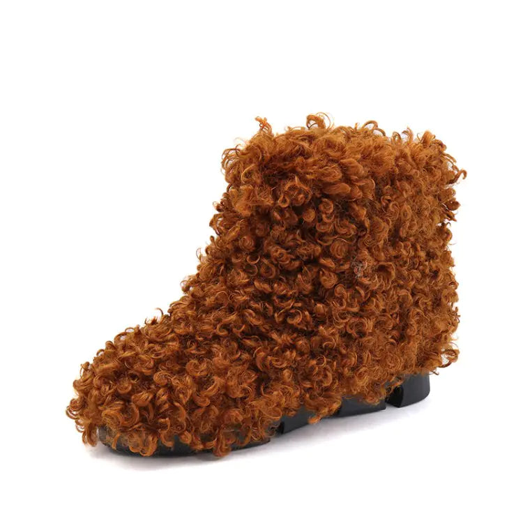 Fuzzy Snow Boots and Curling Fur Shoes