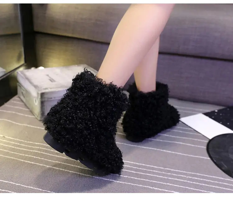 Fuzzy Snow Boots and Curling Fur Shoes