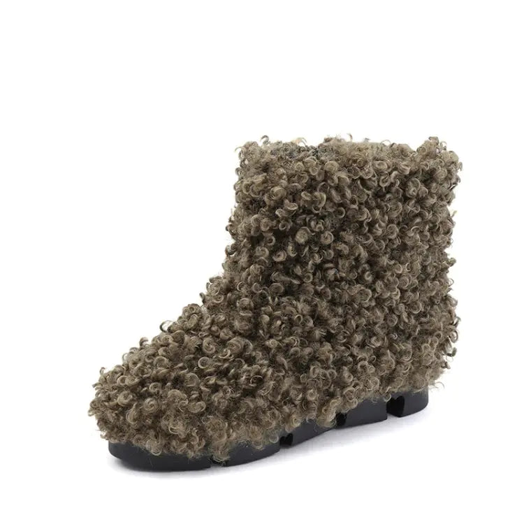 Fuzzy Snow Boots and Curling Fur Shoes