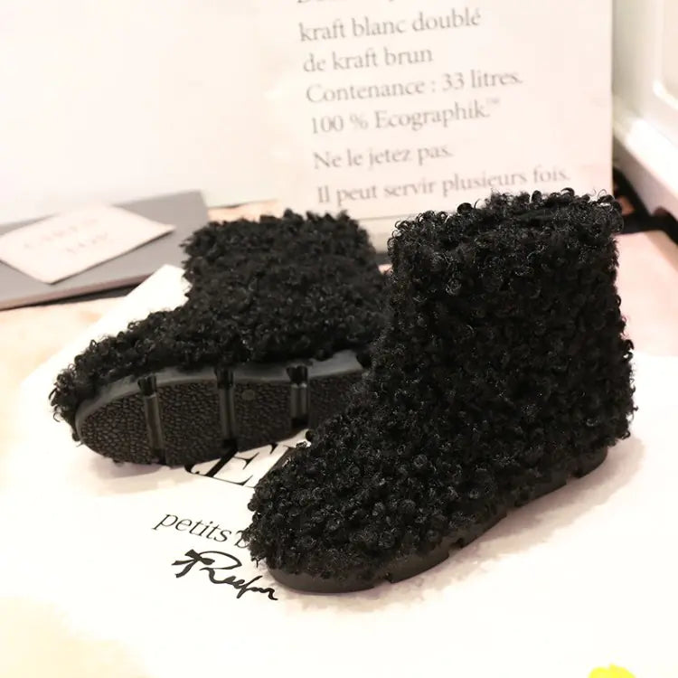 Fuzzy Snow Boots and Curling Fur Shoes